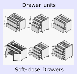 Bespoke Drawer Units (Soft Close drawers)