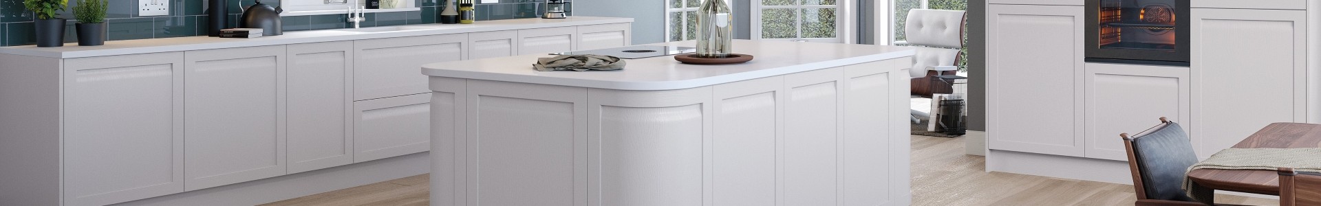 Grantham Handleless Shaker Timber kitchen doors Banner