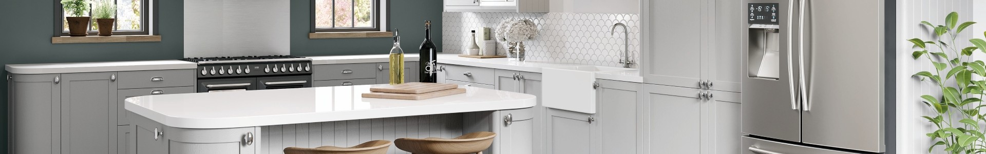 Newmarket slim frame shaker kitchen doors banner