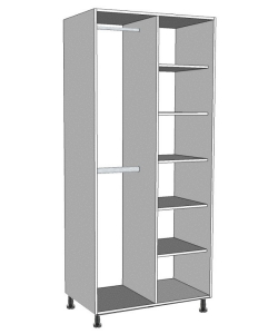 Double Wardrobe - Half Shelved and Double Hanging