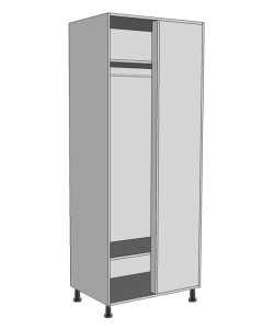 Blank Corner Wardrobe Single Hanging with 2 shelves
