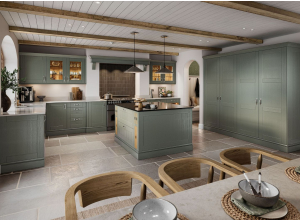 Cambridge Reed Green Shaker kitchen door