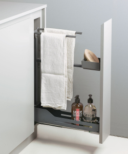 LIBELL Anthracite Pull Out with Towel rail for 150mm Base unit