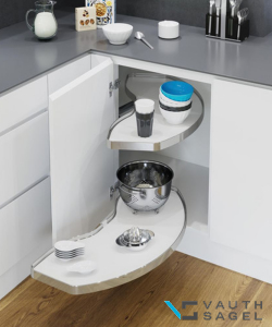VS Cornerstone White Corner Pull Out Le-Mans - 900mm (450 Door)