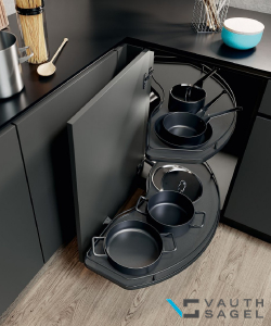 VS Cornerstone Lava Grey Corner Pull Out Le-Mans - 900mm (450 Door)