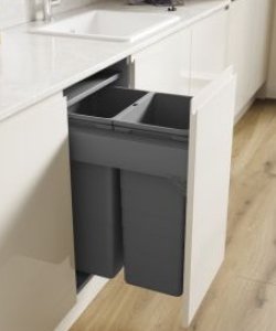 Pull Out Built-in Waste Bins for 500mm Base unit