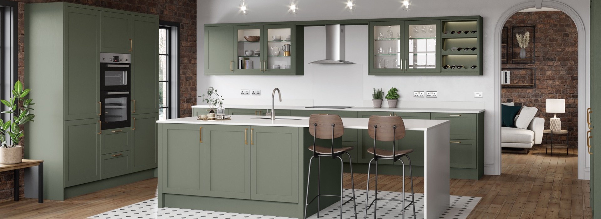 Newmarket Reed Green kitchen doors
