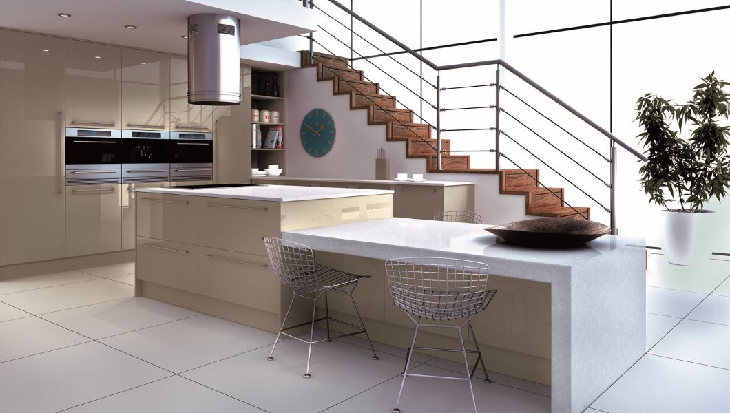 Zurfiz Ultra-Gloss Metallic Champagne Kitchen